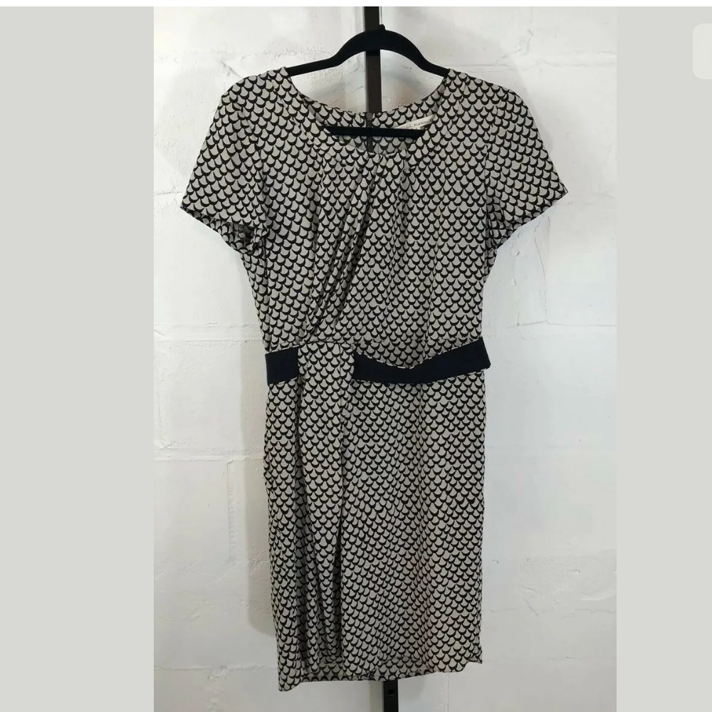 RACHEL Rachel Roy Sheath Dress Scale Print Bk/Tan